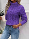 Mila - Pull à col roulé torsadé en laine pour femme, spécial hiver