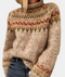 Damski sweter z dzianiny z wzorem Fair Isle - Hiver