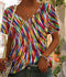 Top elegante con motivi autunnali in tessuto leggero - Donna