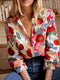 Boho blúz Bécs virágos piros elegáns szabás romantikus őszi megjelenéshez