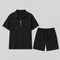 Sommersæt til mænd med polo med lynlås og shorts