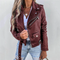 Veste en cuir élégante pour femme, doublée et zippée | Veste de motard luxueuse en noir ou rouge