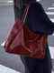 Maxia | Grande borsa a tracolla in pelle per donna | Borsa a mano | Shopper Bordeaux Rosso