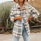 Elegant plaid blouse in blended cotton for autumn - Women